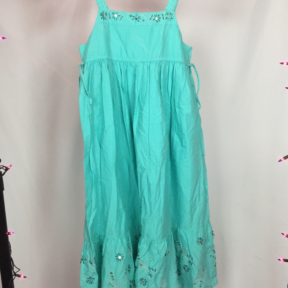 Gap Blue Beaded Teal Dragonfly Dress